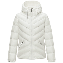 (Lightweight Goose Down) Hazzys Haggis White Down Jacket Womens Winter Warm and Fashionable Hooded Jacket