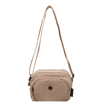 Solid color canvas small bag women's casual versatile lightweight round bag 2026 new outdoor sports shoulder crossbody bag