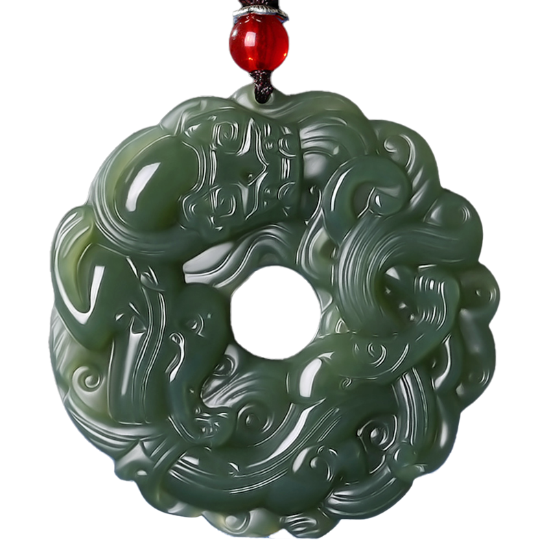 和田玉 【碧玉】 貔貅ペンダント 20*11*8／4g 【国家鑑定機関認可済