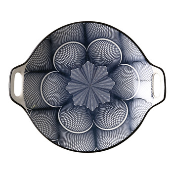 Japanese binaural dish sushi round underglaze color plate
