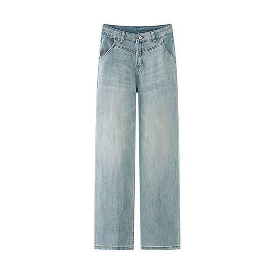 Slimming ceiling, wide-leg jeans with closed eyes