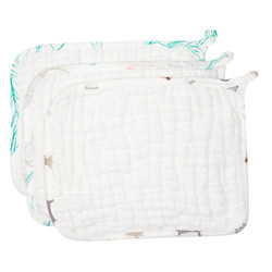 Nest Designs pure cotton six-layer gauze small square towel baby handkerchief face towel 3-pack, random ສີ