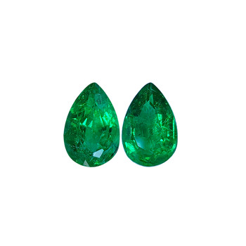 6*4mm drop-shaped natural emerald paired loose stones