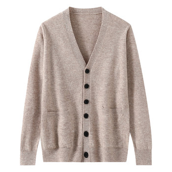 100% pure wool sweater men's cardigan jacket