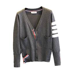 2023 spring and autumn new top top stripes long sleeve loose sweater coat men's and female couple wear sweater women cardigan