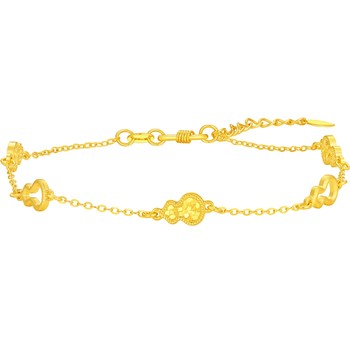 Chao acer gourd pure gold bracelet 5g gold bracelet fulu explosive sparkling ice wedding three gold gift price
