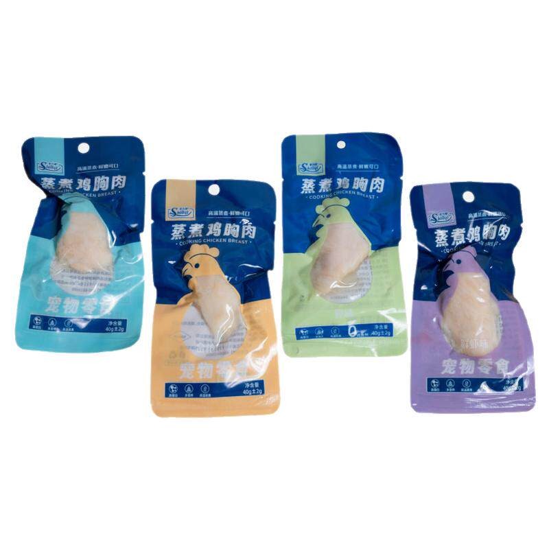 Steamed Chicken Breast Dog Snacks Wet Food Packet with Four Flavors