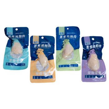 Steamed chicken breast dog snacks wet food packet with four flavors
