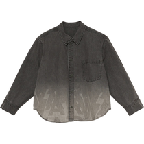 Pomme Pengma shirt long-sleeved cotton gradient denim autumn and winter clothing for boys and girls Jiangnan cloth children