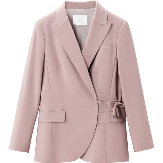 OVVOutlet new autumn and winter women's Italian imported lace waist flat lapel casual suit suit