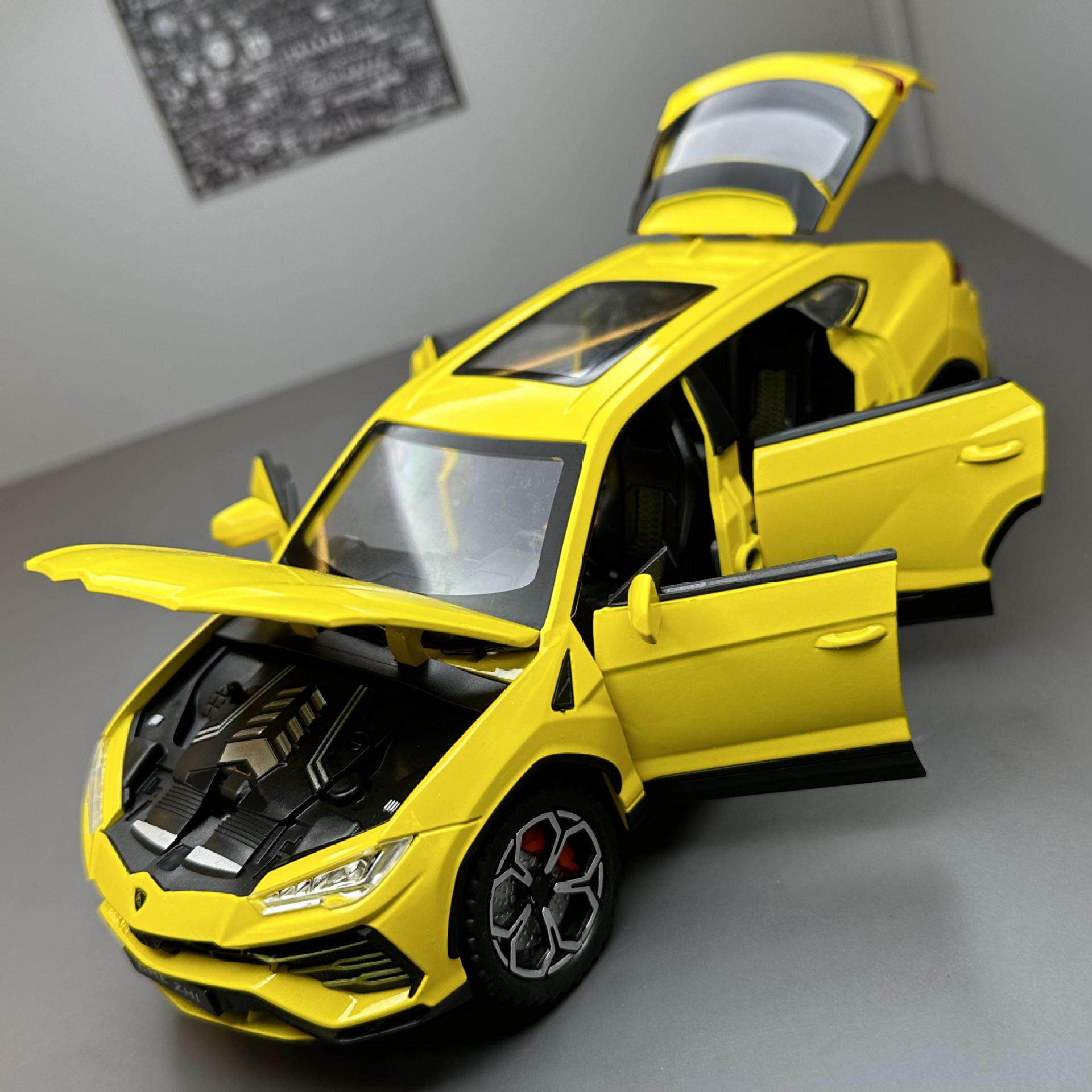 โมเดลรถโลหะสเกล 1:24 รุ่น Trendy Lamborghini Urus Bull ของสะสม ชิ้นงานโชว์ พร้อมเสียงและไฟ รถออฟโรดของเล่น