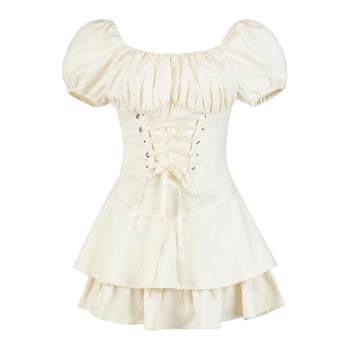 AYF Balletcore niche ການອອກແບບ chic ແບບຝຣັ່ງ retro fishbone waist cake dress