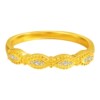 Laomiao gold pure gold 999 diamond group inlaid ancient method ring light luxury retro gold diamond trendy and profitable genuine product