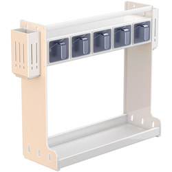 Kitchen Seasoning Box Multifunctional Spice Container Set for Home Use, Wall-Mounted Storage Rack, No-Drill Shelf
