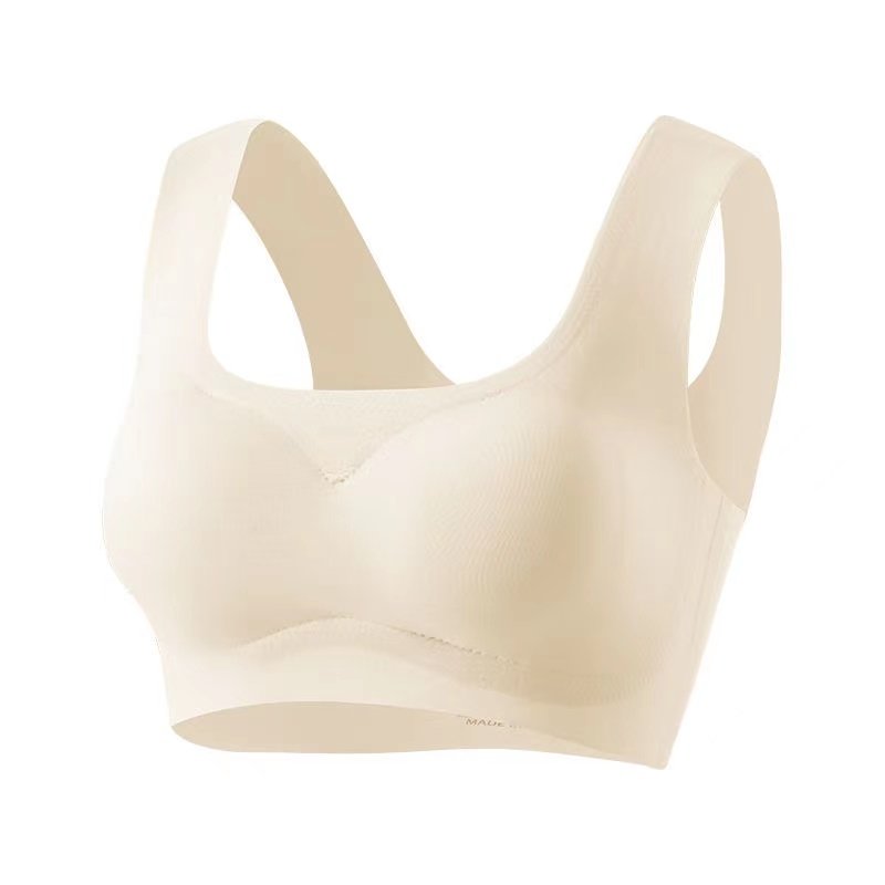 Summer ice silk traceless beauty vest style no steel ring sports sleeping ladies underwear for women thin gathering bra