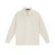 Textured lapel long-sleeved polo shirt for men