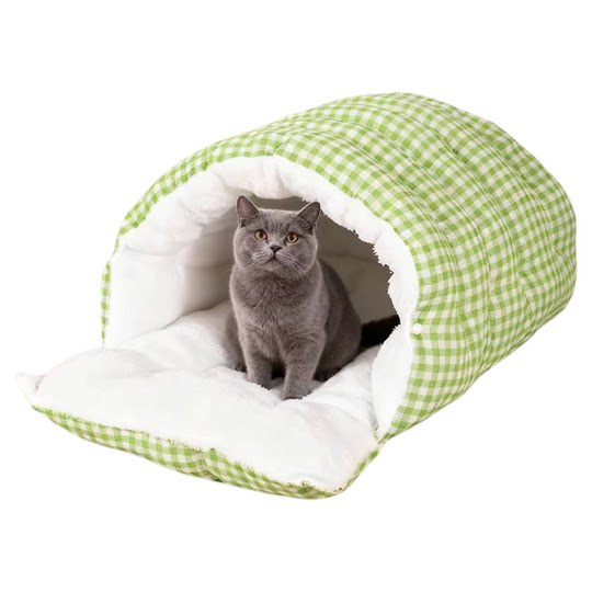 猫窝冬季保暖半封闭式可拆洗四季通用猫咪窝狗窝猫床猫屋幼猫窝垫