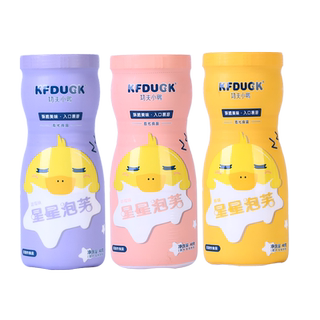 功夫小鸭星星泡芙饼干草莓蓝莓原味罐装儿童零食蓬松脆米饼干泡芙