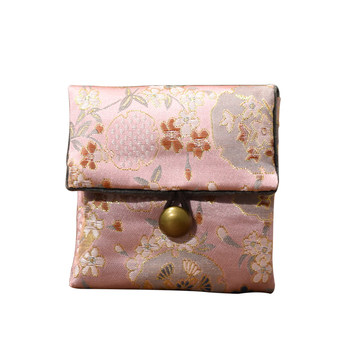 High-end embroidered jacquard flap quilted jewelry bag