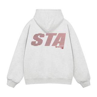 Sta flagship store gradient letter hooded sweatshirt for men and women