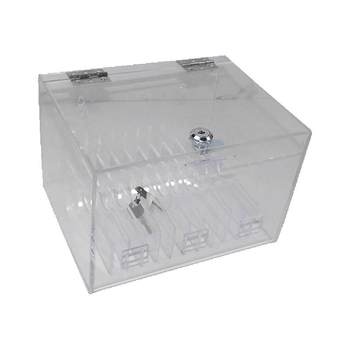 Transparent storage box with lock can be customized for mobile phone storage box