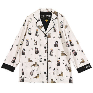 美国P.J.S磨毛睡衣纯棉秋冬女士情侣学生长袖裤PJS家居服套装