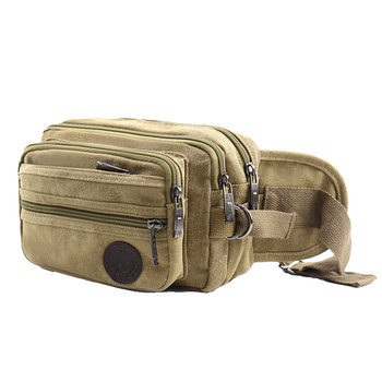 Large capacity canvas waist bag mobile phone bag coin wallet cashier