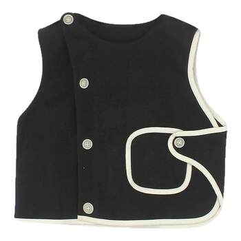 Big ear elephant girls irregular button vest autumn new baoer personalized casual sleeveless top