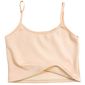 Autumn and Winter Fleece-Lined White-Enhancing Vest for Women, Short Style, Slim Fit, Korean Version, Thickened, Warm, Small Camisole, Inner Layer, Base Shirt