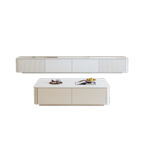 Dongxiong modern simple bright white coffee table TV cabinet combination small apartment living room internet celebrity ins style floor cabinet