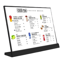 Bar Lighting Menu Display Board Fluorescent Board Billboard acrylic plate table cards Placard Daikon Milk Tea Shop Luminous Plate Sweep Code Point Single Card Drinks Price List Customized Led Light Box Ordering Food Cards