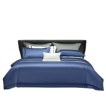 Mercury Home Textiles 140S double-ply long-staple cotton four-piece satin light luxury set simple bed sheet and quilt cover 24 years new product