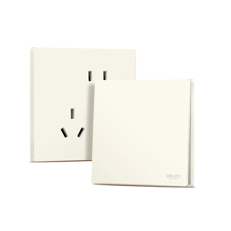 Deli simi velvet white skin switch and socket panel