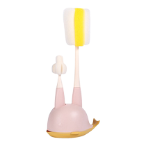 Household sponge bottle brush baby special cleaning brush set with base straight rod cleaning brush childrens cup brush