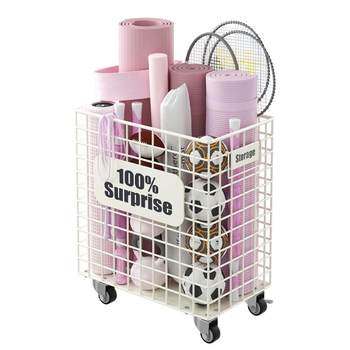 Yoga fitness equipment cart storage basket