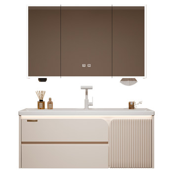 Oppein ocean basin ceramic integrated basin bathroom cabinet combination