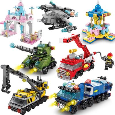 Compatible with LEGO building blocks children's assembling toys puzzle puzzle small particle splicing car boy assembling puzzle