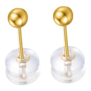 18k genuine round ball bonus au750 ear stick