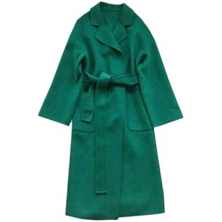 Off-season 2022 new Korean version double-sided cashmere coat women's mid-length pure handmade wool Hepburn woolen coat