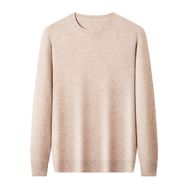 Hengyuanxiang round neck thin mercerized worsted sweater