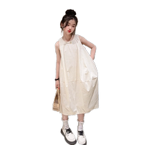 Girls summer dress summer sleeveless skirt summer womens white childrens 2024 new fashion style girls