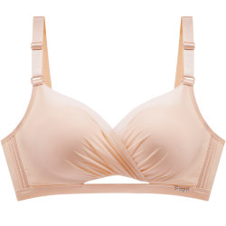 Seamless underwear for women with small breasts, push-up flat chest special bra set, thickened wire-free auxiliary breast adjustable bra