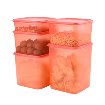 (Self-operated) Tupperware Zhihui square 5-piece set dry goods storage crisper box grain moisture-proof storage box