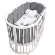 Crib bedside soft bag anti-collision one piece heightened pure cotton guardrail removable and washable baby and children spliced ​​bed edge
