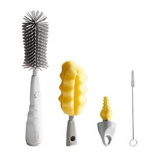 十月结晶便携奶瓶刷新生婴儿专用奶嘴清洁刷子海绵硅胶三合一套装