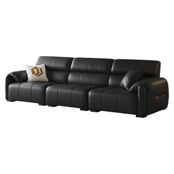 Ddc italian minimalist leather sofa black new style