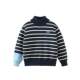 Anti-static Pilling Qi Qi Xiong Boys' Sweater Thickened Winter Striped Half-Turtle Collar Baby Wool Sweater