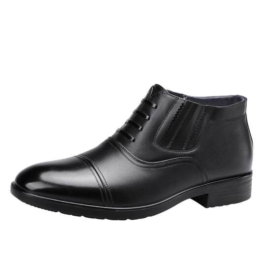 3515际华皮鞋男冬季保暖加绒棉皮鞋真皮羊毛商务正装鞋男士毛皮鞋