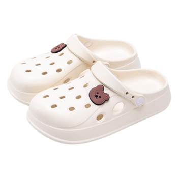 Thick-soled Croc Shoes Women's Summer 2024 New Outerwear Non-Slip Seaside Beach Baotou Half Slippers Women's Summer