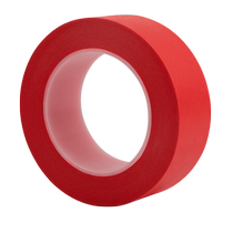 PET high temperature resistant masking tape heat resistant 300 degrees high viscosity easy to tear red single-sided tape baked painted tin furnace wall decoration exterior wall grid spray paint shielding waterproof and temperature-resistant composite paper tape